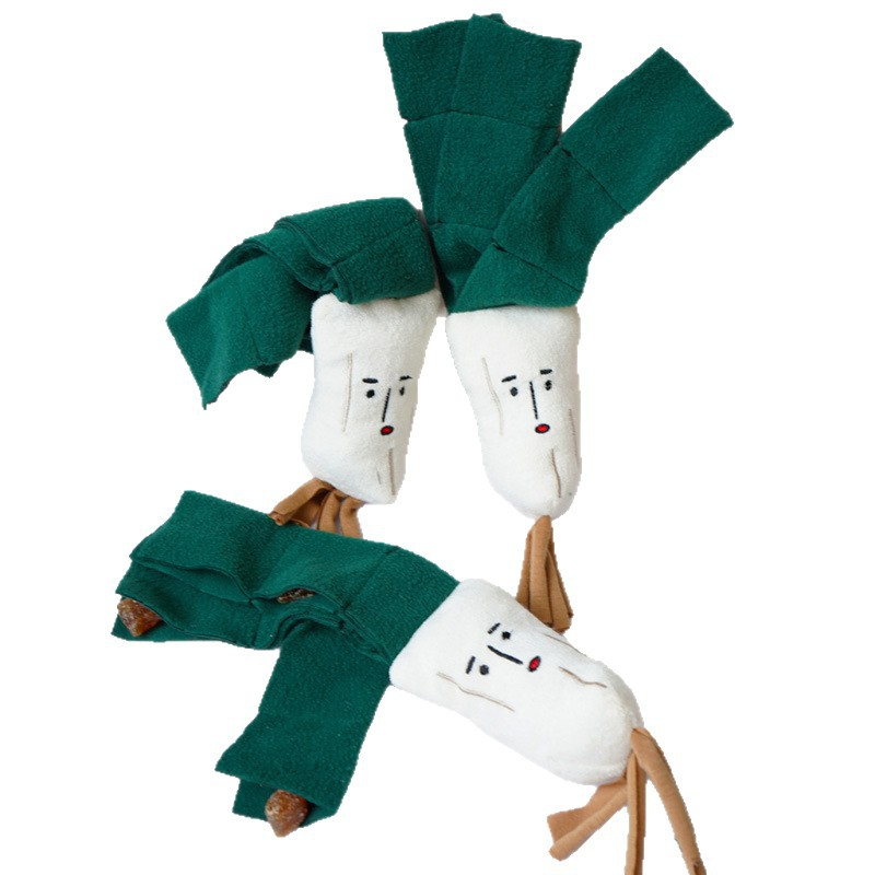Korean Trendy Dog Plush Toy - 'mr. Green Onion' Scent Hide &amp; Seek, Squeaky Sound, Interactive Training &amp; Play (Instagram Viral Pet Toy)