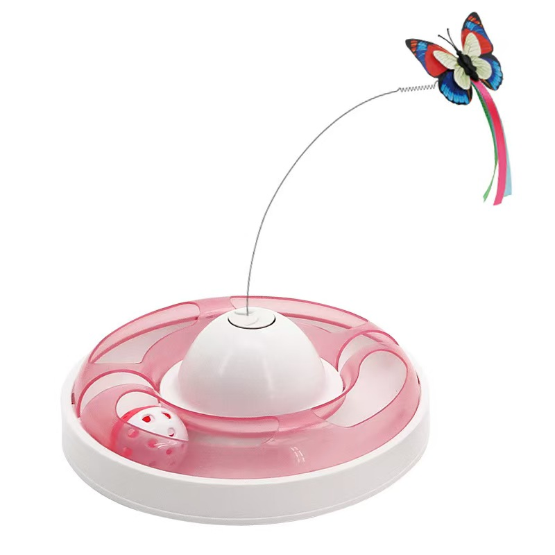 Automatic Electric Butterfly and Ball Track Pet Toy Motion Interactive Pet Products Cat Toys