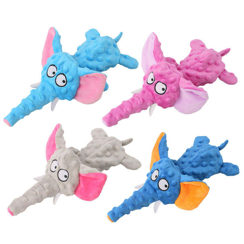 Elephant-Shaped Durable Dog Chew Toy Unfilled Cotton Squeaky for Pet Products