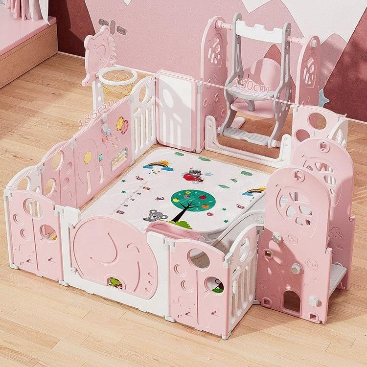 High Quality Eco Friendly Plastic Baby Playpen with Toys for Kids Safety