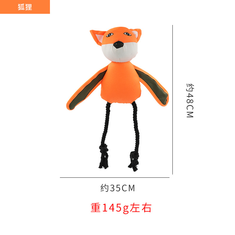 Pet Accessories Plush Stuffed Fox Eagle Cotton Rope Squeaky Soft Dog Toys Wholesale