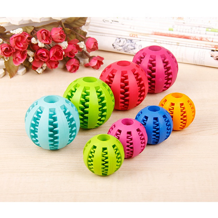 Soft Rubber Pet Ball Dental Cleaning Interactive Cat Dog Toy Ball