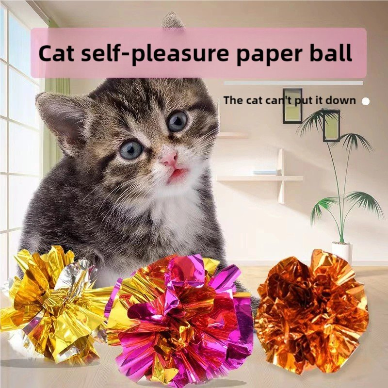 New Cat Toy Rattle Paper Balls Colourful Cat Scratching Balls Teasing Balls Interactive Scratching Balls Pet Toy