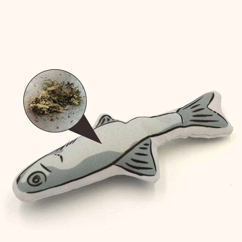 Cat Fish Toy Catnip Canvas Cat Chew Fish Pet Products Interactive Fish Cat Chew Toy