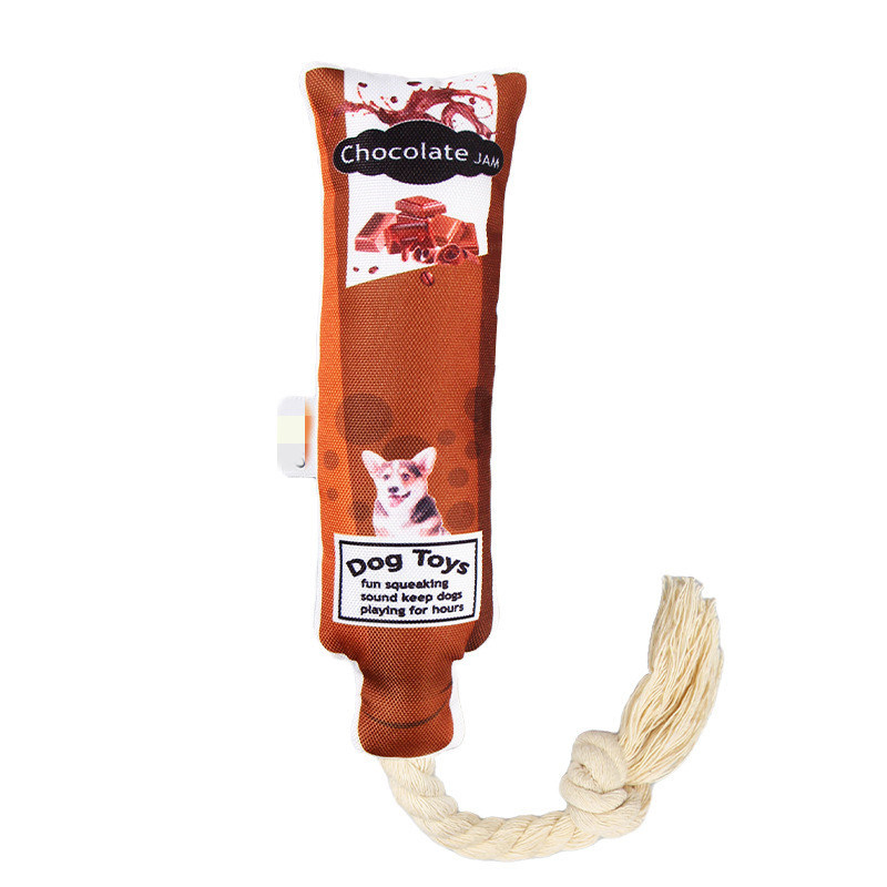 Wholesale Dog Squeaky Chew Toy Creative Ketchup Jam Interactive Toys for Pets