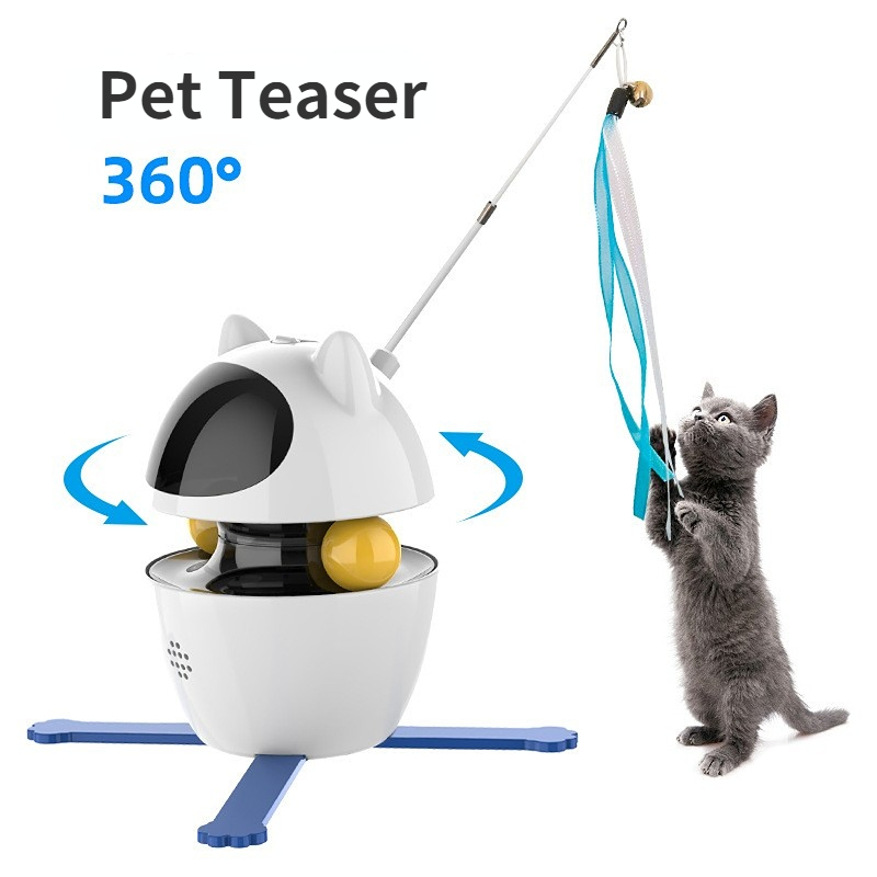 Cross Border New Cat Toys Automatic Intelligent Cat Stick Missing Food Ball Set Self Hi Pet Products Cat Toys