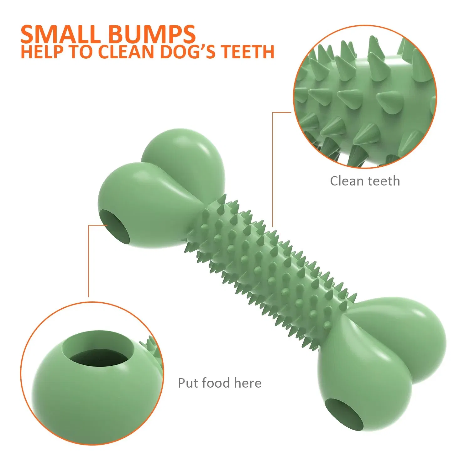 Wholesale Pet Interactive Food Dispensing Chew Toys Dog Treat Dispenser Bone Toy