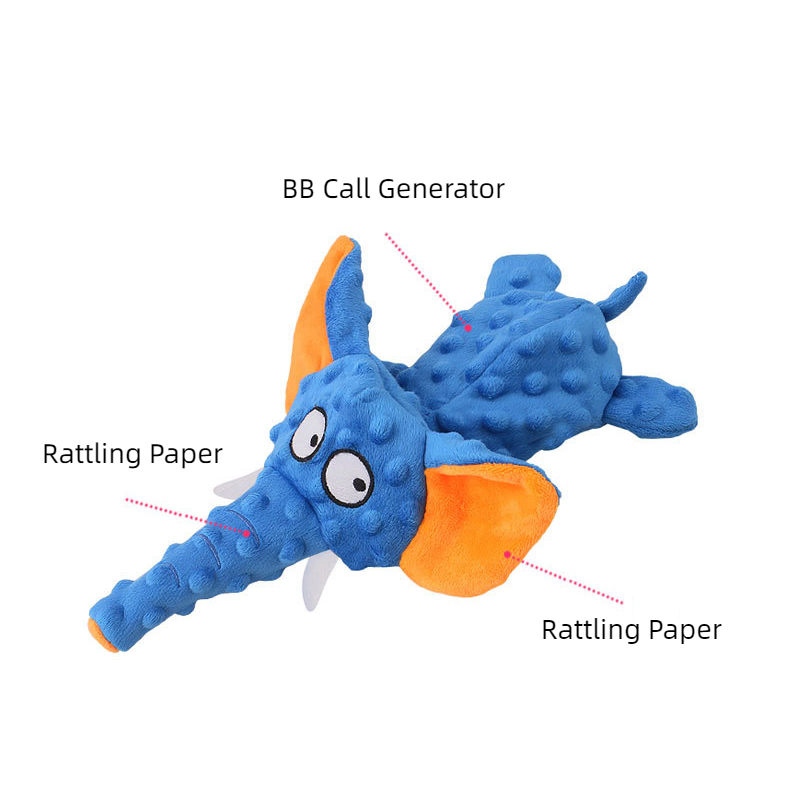 Elephant-Shaped Durable Dog Chew Toy Unfilled Cotton Squeaky for Pet Products