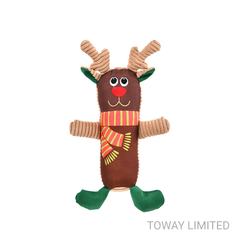 Christmas Pet Products Squeaky Sounding Dog Plush Reindeer Snowman Toys