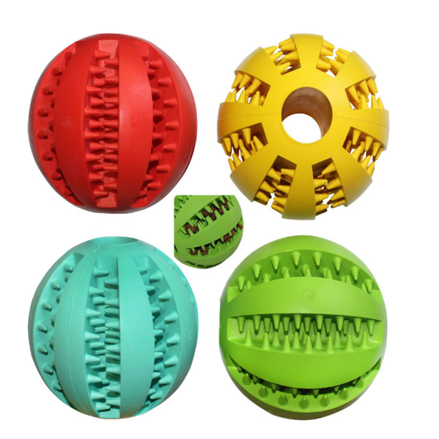 Soft Rubber Pet Ball Dental Cleaning Interactive Cat Dog Toy Ball