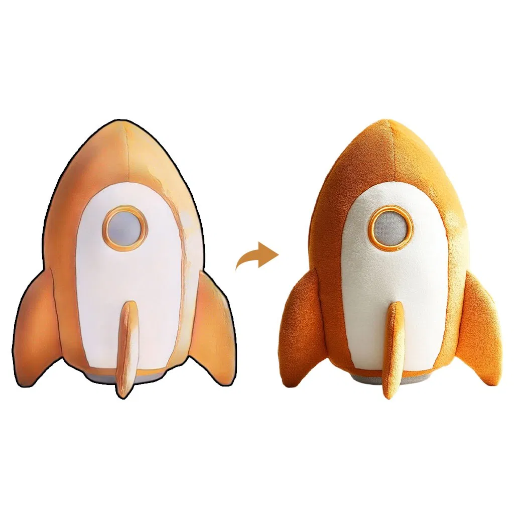 Custom Plush Pillow Toy Rocket Soft Pet Toy