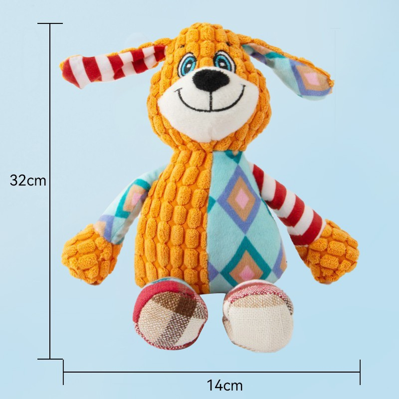 Pet Products Tiger Animal Shape Chew Bite Toy Cotton Stuffed Toy with Rope