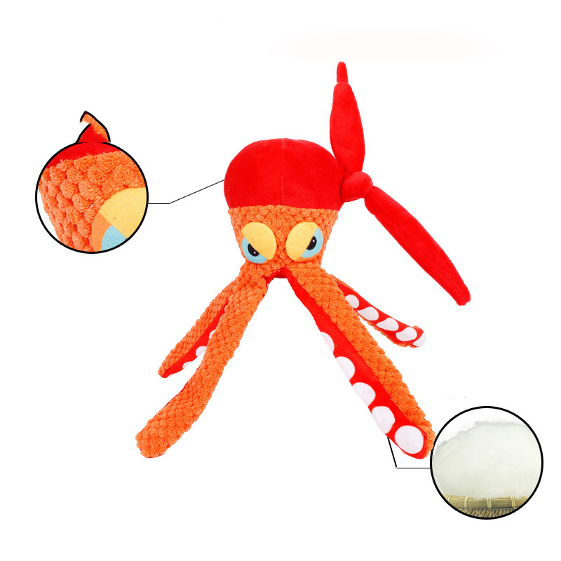 Best Selling Pet Plush Toys Octopus Dog Puzzle Bite Sound Octopus Toys