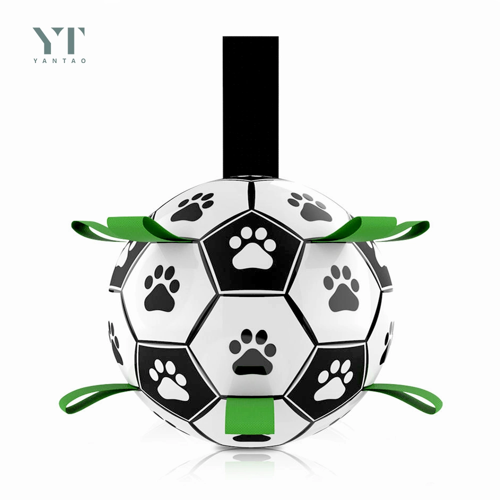 Dog Toys Interactive Pet Football Toys with Grab Tabs Dog Outdoor Training Soccer Pet Bite Chew Balls for Dog Accessories