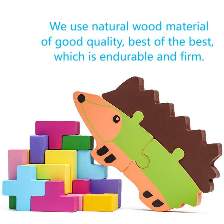Wooden MDF 3D Puzzles Eco-Friendly Jigsaw Puzzles Stacking Toys for Kids