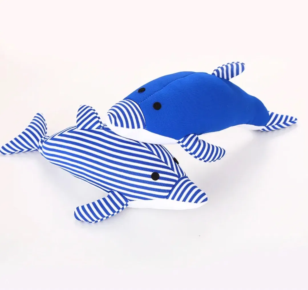 Wholesale Floating Cloth Dolphin Dog Toy with Squeaker Pet Toy