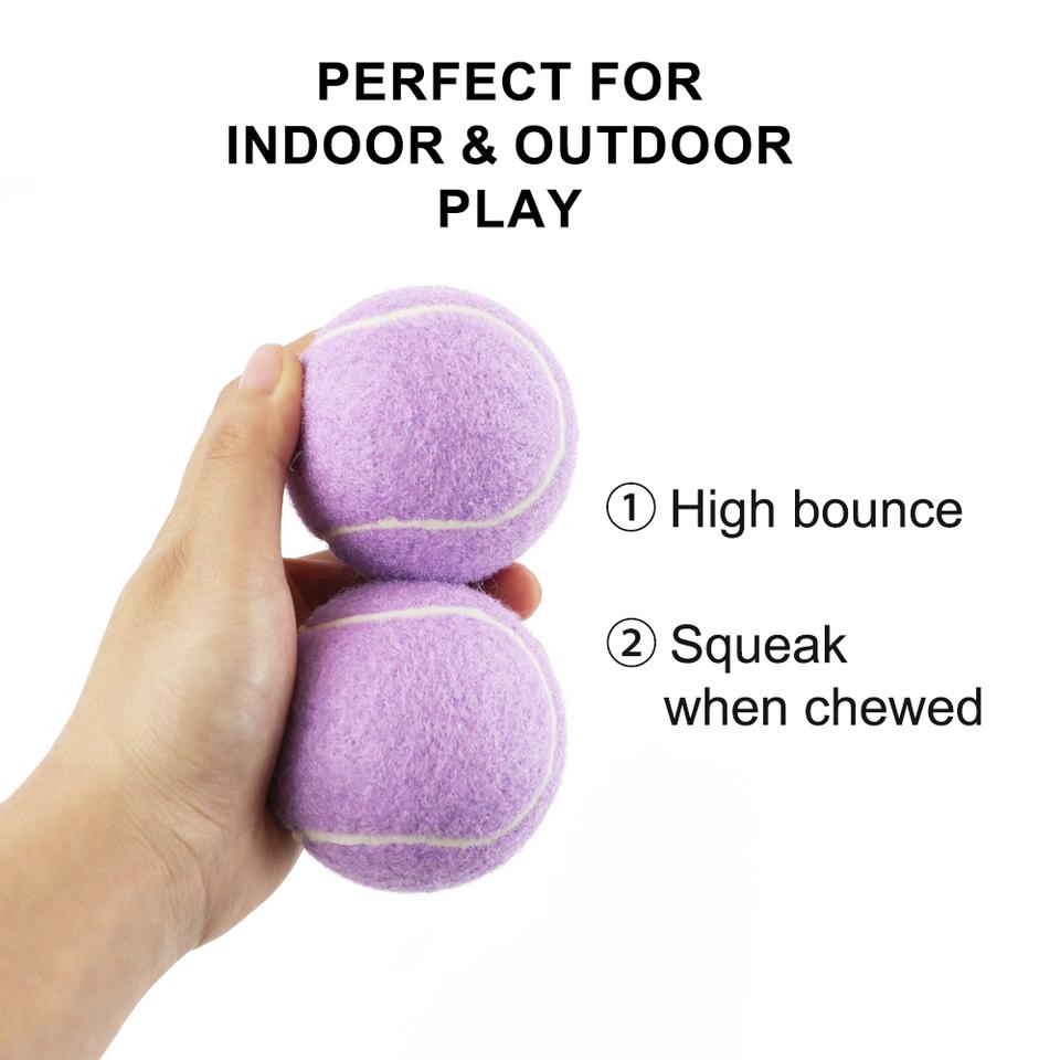 Pet Suppliers Custom Logo Eco-Friendly Throwing Dog Chew Toys Wholesale Rubber Pet Tennis Balls Interactive Dog Toy Ball