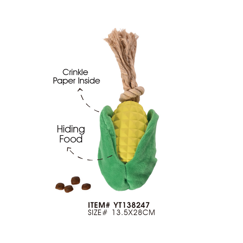 Durable Vegetables Shape Soft Rubber Dog Toy Rope Chew Pet Teether