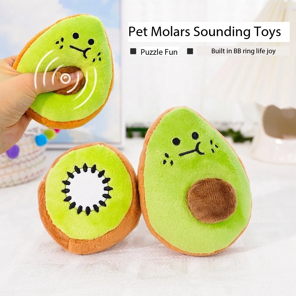 Manufacturer Wholesale Pet Dog Plush Interactive Avocado Teething Cat Toys