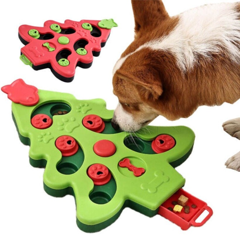 Christmas Puppy Slow Feeder, Pet Food Puzzle Toys, Iq Training&Mental Enrichment