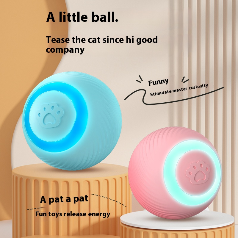 New Design Cat Toy Ball Silicone Rolling Track Ball Rechargeable Automatic Cat Teaser Goddess Playing and Running Pet Smart Toy
