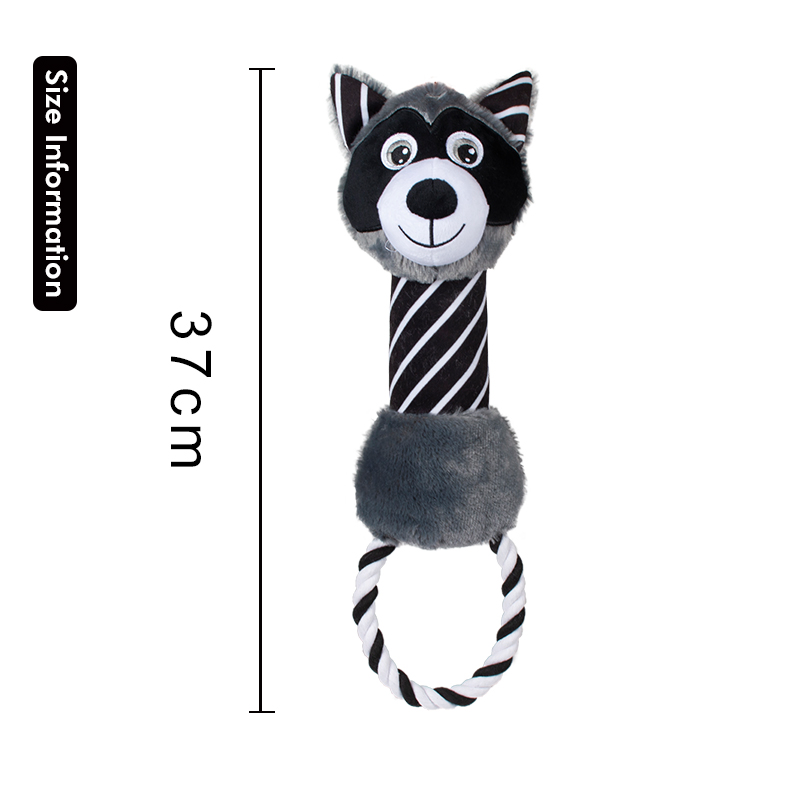 Rena Pet Black White Cute Animal Squeaker Stuffed Soft Classical Print Dog Rope Plush Toy