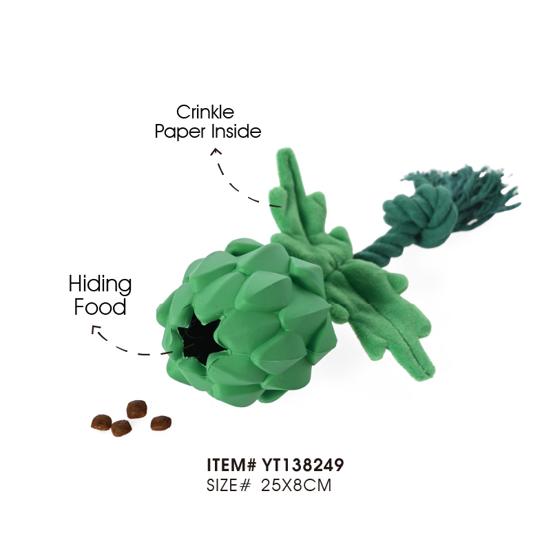 Lightweight Dog Toy Plush Rubber Pet Chew Tug Teether for Outdoor Play