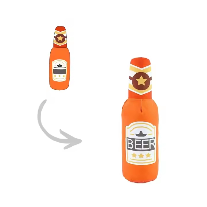 Custom Plush Cream Toast Croissants Bread Toast Chew Toy Catnip Pet Toy