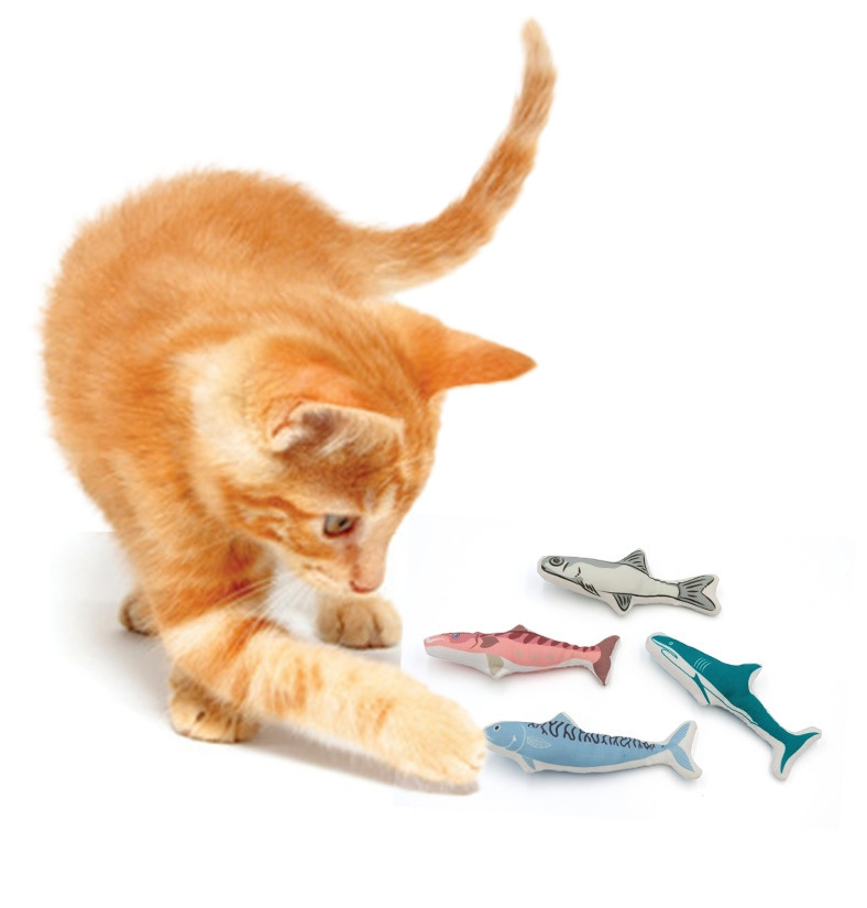 Cat Fish Toy Catnip Canvas Cat Chew Fish Pet Products Interactive Fish Cat Chew Toy