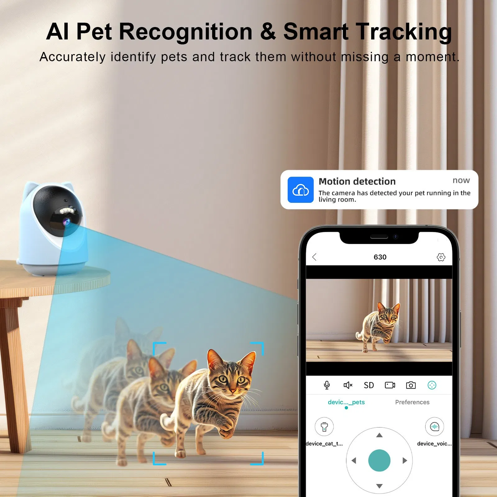 5g Pet Camera with Ai Recognition, Automatic Tracking, and Intelligent Laser Cat Teaser Toy