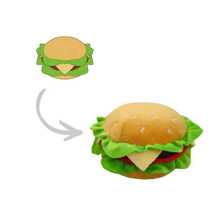 Custom Plush Cream Toast Croissants Bread Toast Chew Toy Catnip Pet Toy