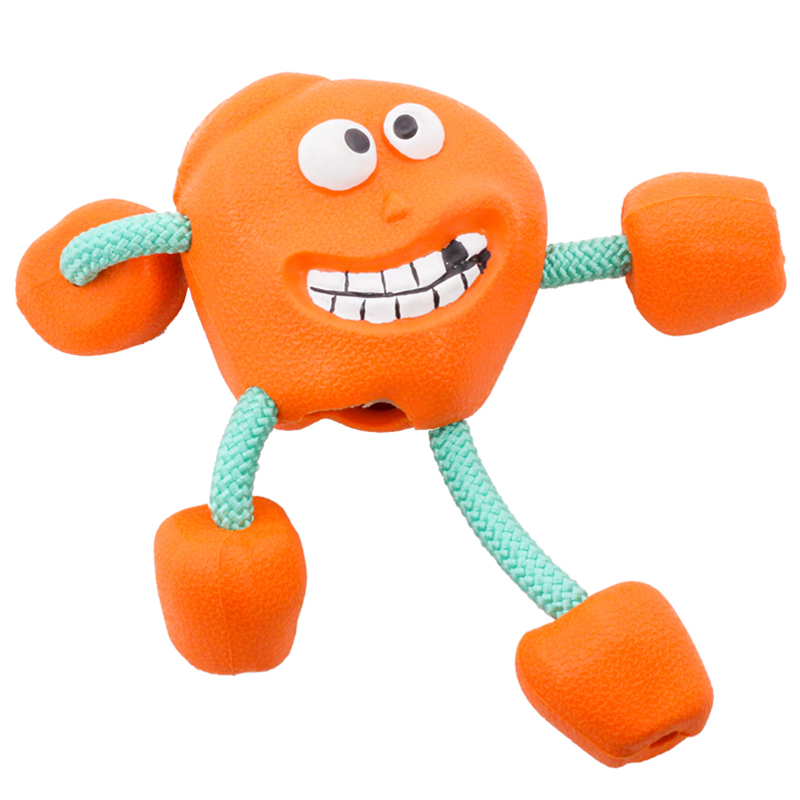 Relieve Anxiety Throwing Heavy Duty Rope Rubber No Stuffing Medium Small Breed Pet Dog Chew Toy with Sound