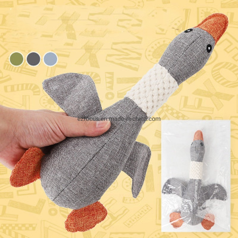 Dog Toys Interactive Chew Toy Pet Squeaky Toys Soft Goose Plush Cute Pet Toys Wbb16265