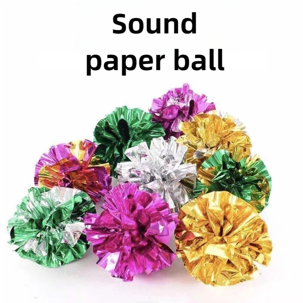 New Cat Toy Rattle Paper Balls Colourful Cat Scratching Balls Teasing Balls Interactive Scratching Balls Pet Toy