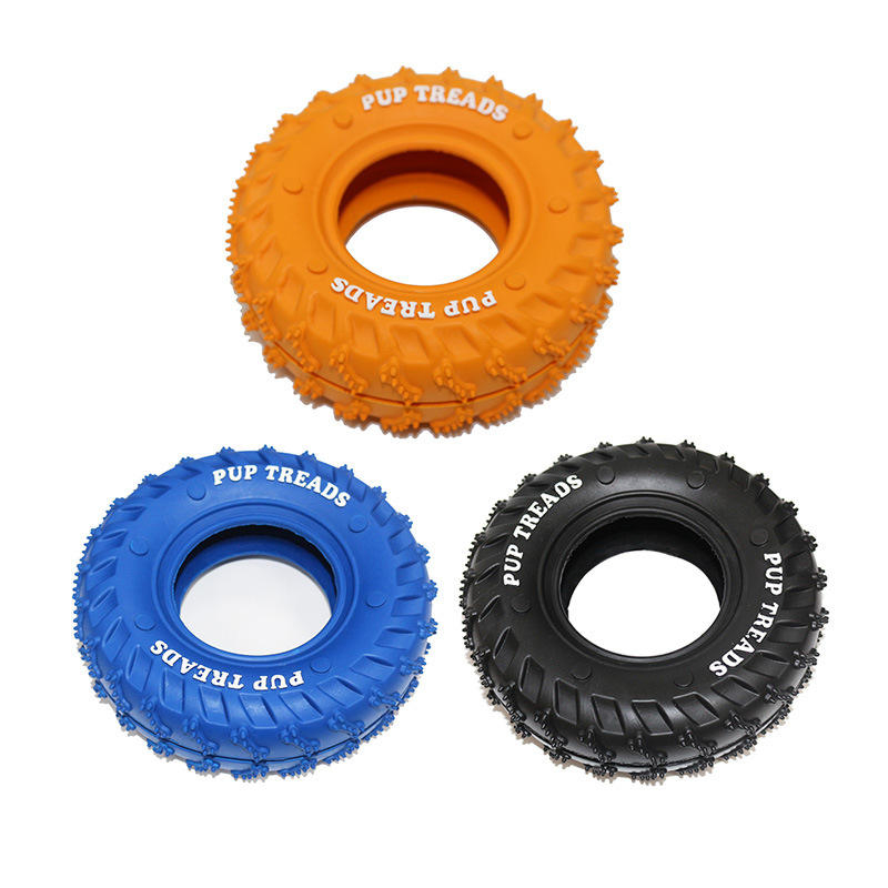 Rubber Tire Tough Interactive Pet Toys for Small Medium Large Dogs Teething Toys Dog Chew Toy