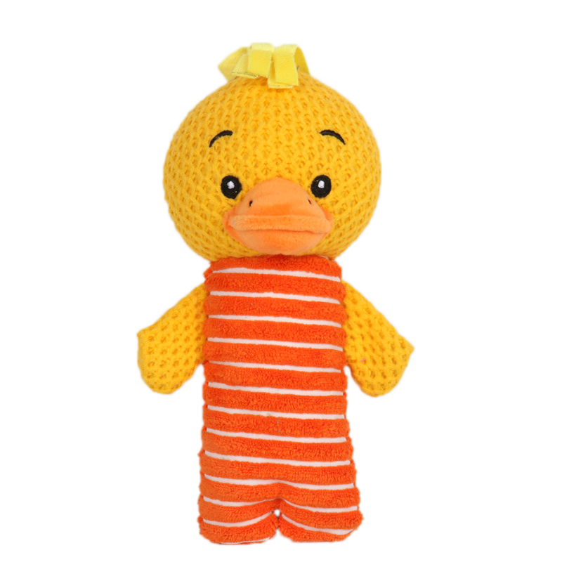 New Custom Cute Soft Duck Squeaky Plush Chewing Toy for Pet Dogs