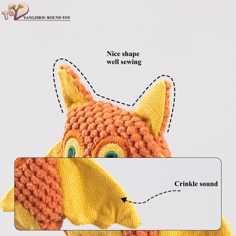 Owl Soft Plush Rope Knotted Dog Chewy Squeaky Wholesale Pet Toys