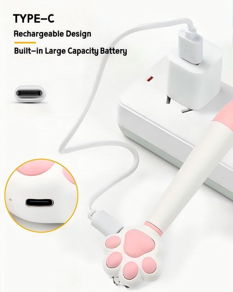 Laser Pointer Multifunctional Interactive Cats Teaser Wand Toy USB Rechargeable LED Light Pointer Pet Interactive Toy Pet Supplies Teaser Stick with 5 Patterns