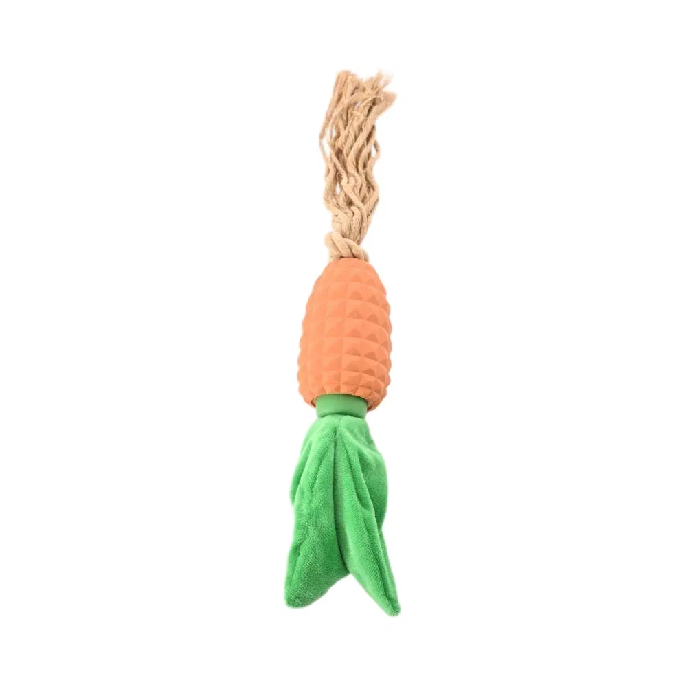 Durable Vegetables Shape Soft Rubber Dog Toy Rope Chew Pet Teether