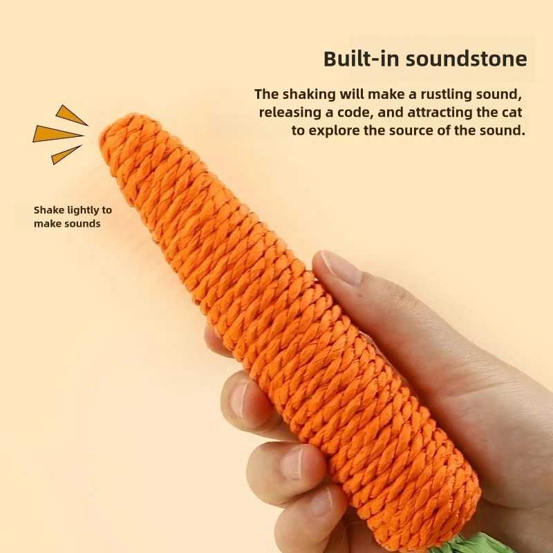 Wholesale Pet Supplies New Pet Cat Toys Teeth Grinding Claws Bite Resistant Paper Rope Carrot Self-Help Boredom Relieving Cat Toys