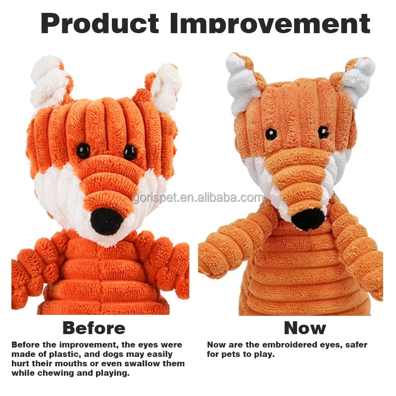 Luxury Squeaky Dog Chew Toy Indestructible Interactive Puppy Plush with Sound Funny Animal-Shaped Pet Toy for Teeth Cleaning