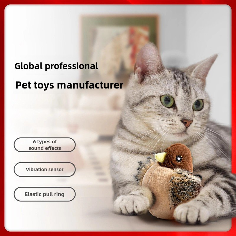 Pet Toys Wholesale Manufacturers Cat Teaser Cat Toys Bird Vocal Plush Intelligent Cat Teaser Automatic Cat Teaser Toys Birds