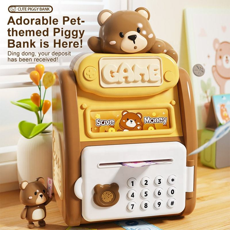 Custom Saving Pot Banks Toy Gifts Pet Fingerprint Password Bank Artificial Intelligent Automatic Roll Coins Saving Pot Toys