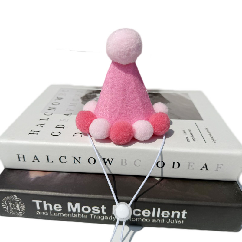 Custom Logo Pet Plush Stuffed Birthday Hat Toy Bib for Baby