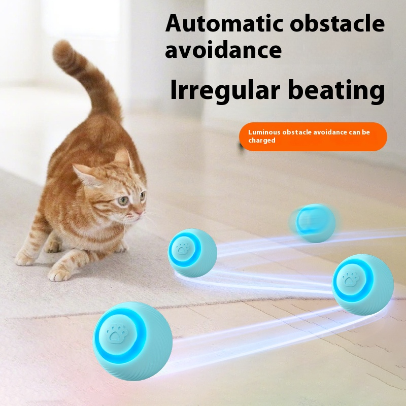 New Design Cat Toy Ball Silicone Rolling Track Ball Rechargeable Automatic Cat Teaser Goddess Playing and Running Pet Smart Toy