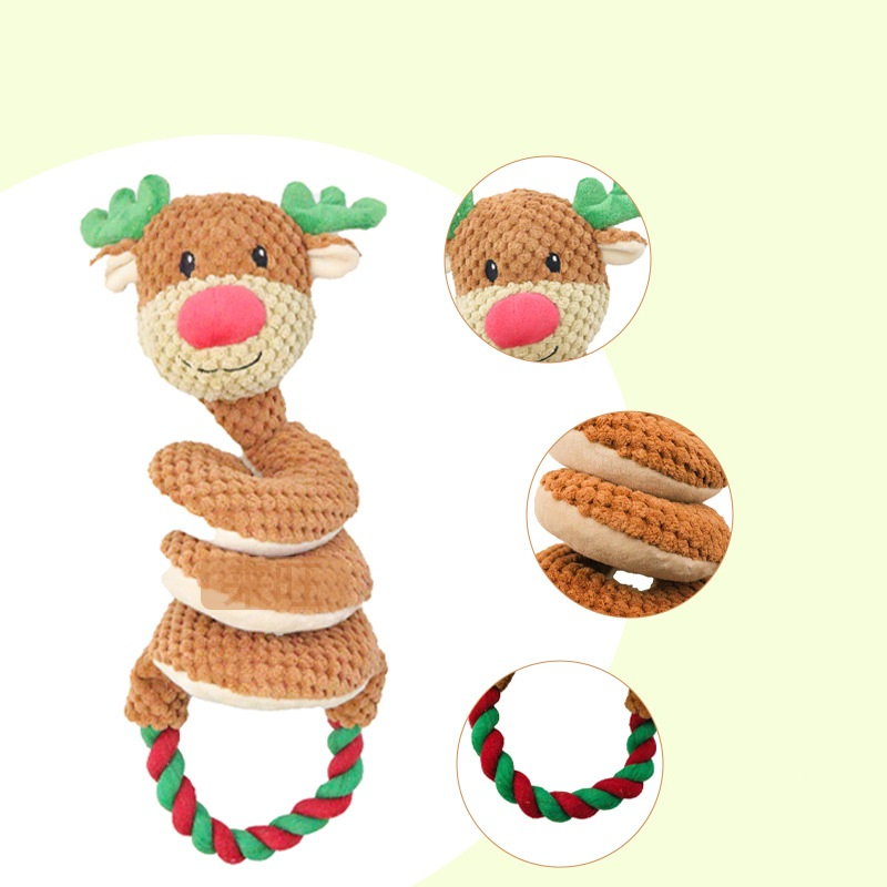 Pet Product Plush Christmas Dog Toys with Interactive Sound for Cognitive Fun