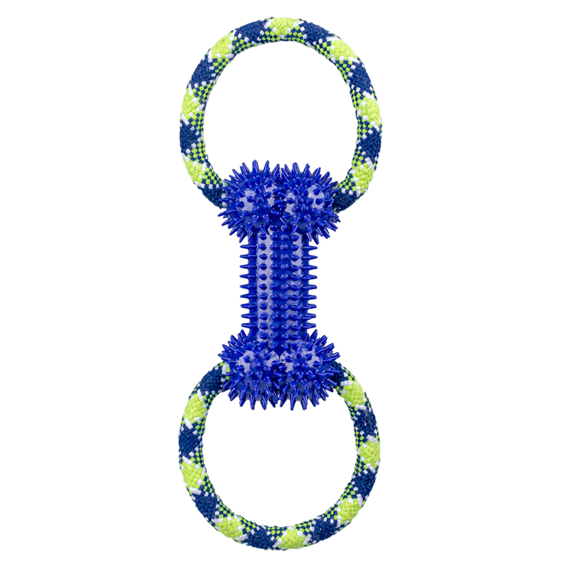 Rena Pet Dental Cleaning Chew Resistant Non-Toxic Strong Durable Cotton Rope with TPR Dog Toy