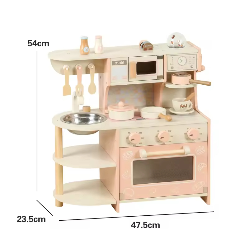 Factory Non-Toxic Eco-Friendly Wooden Play Kitchen Coffee Machine Stove Educational Kid Educational Toy