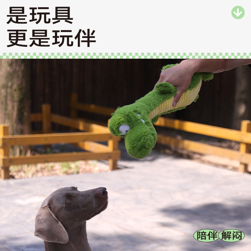 Green Crocodile Fluffy Soft Plush Stuffed Dog Squeaky Wholesale Pet Chewy Toys