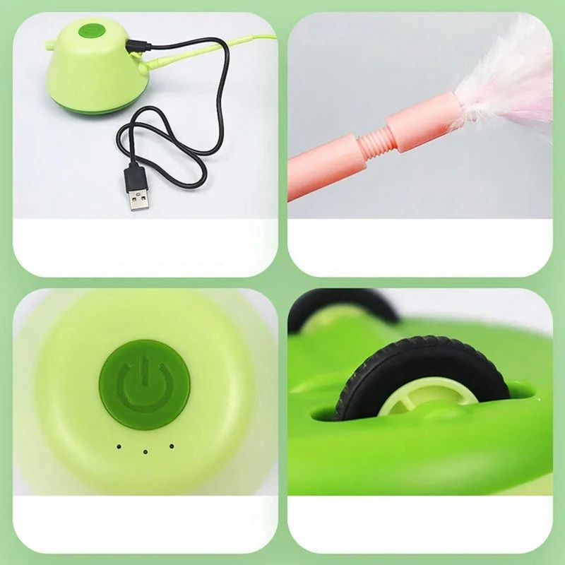 Pet Toys Accessories Interactive Electric USB Rechargeable Self Rotating Colorful LED Toys for Indoor Cats Kitten Exercise Automatic Smart Cat Toys Pet Products
